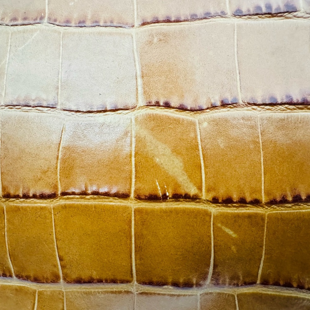Authentic Michael Kors Tan Crocodile Embossed Satchel Medium - Picture 11 of 16